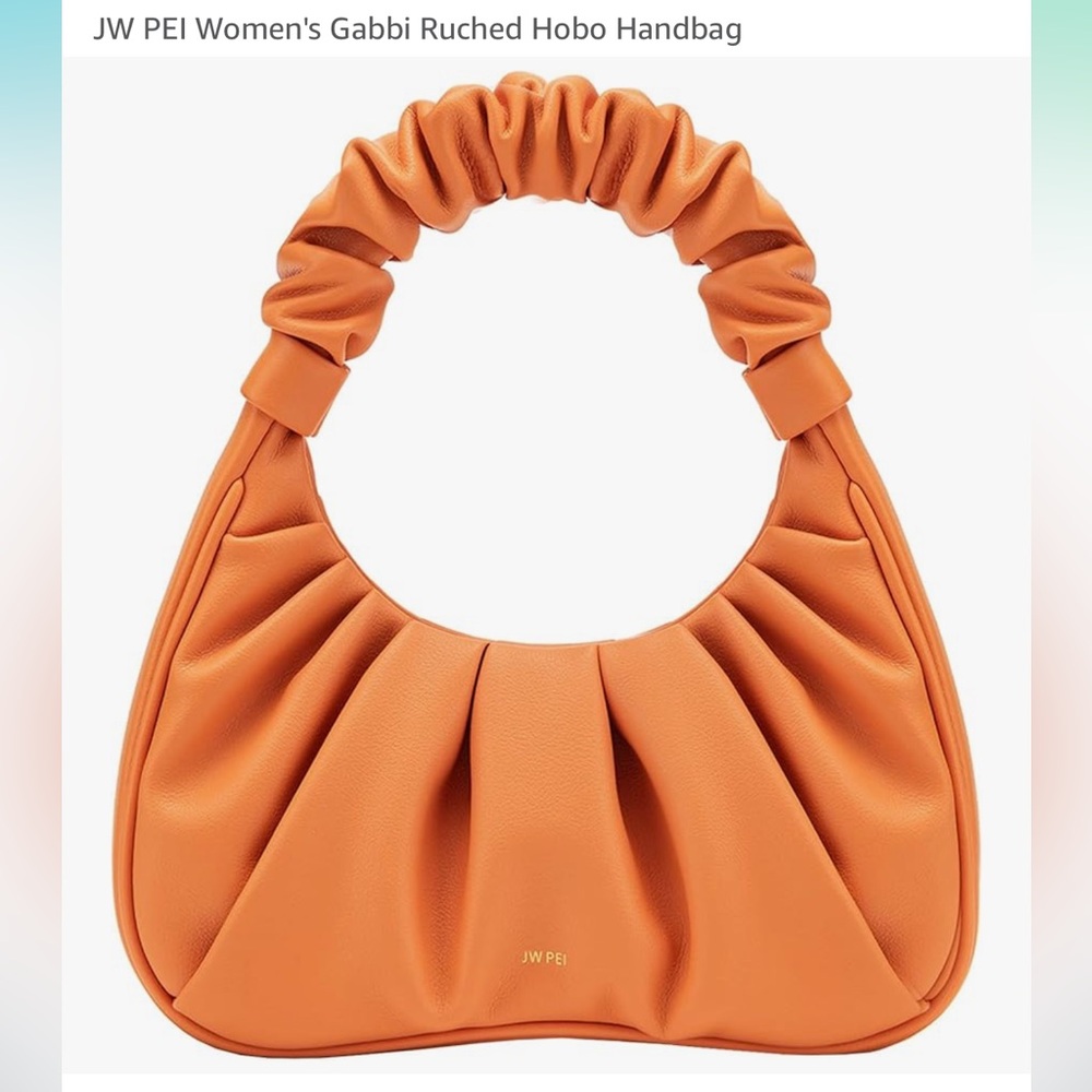 JW PEI Orange Gabbu Ruches Hobo Handle Shoulder Bag